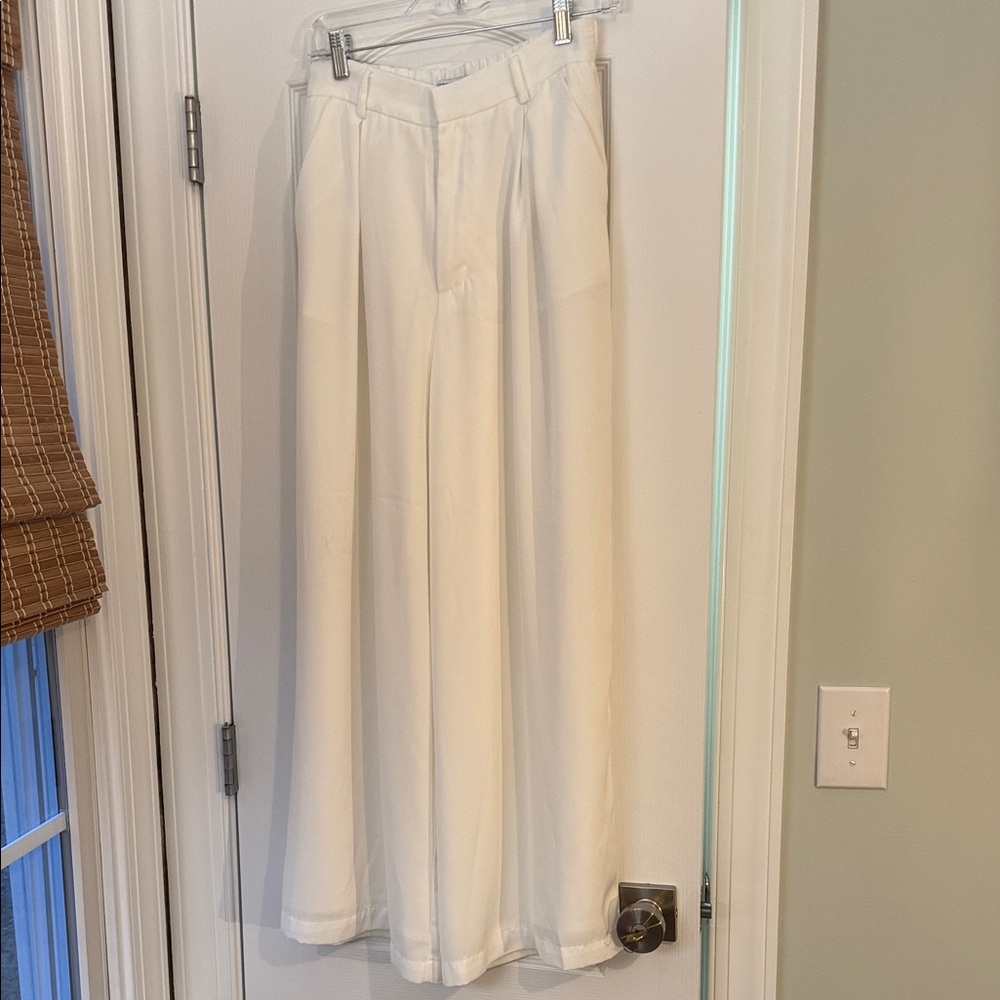 Elegant White Wide-Leg Pants